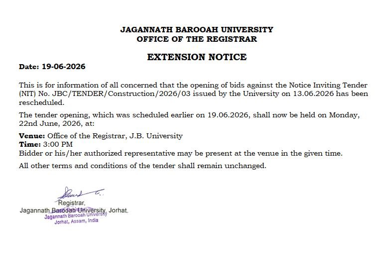 extension notice jbu