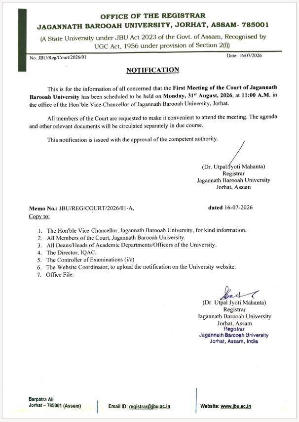 TO WEB. COORDINATOR NOTIFICATION DATE OF HOLDING 1ST MEETING OF THE COURT JBU 1872026